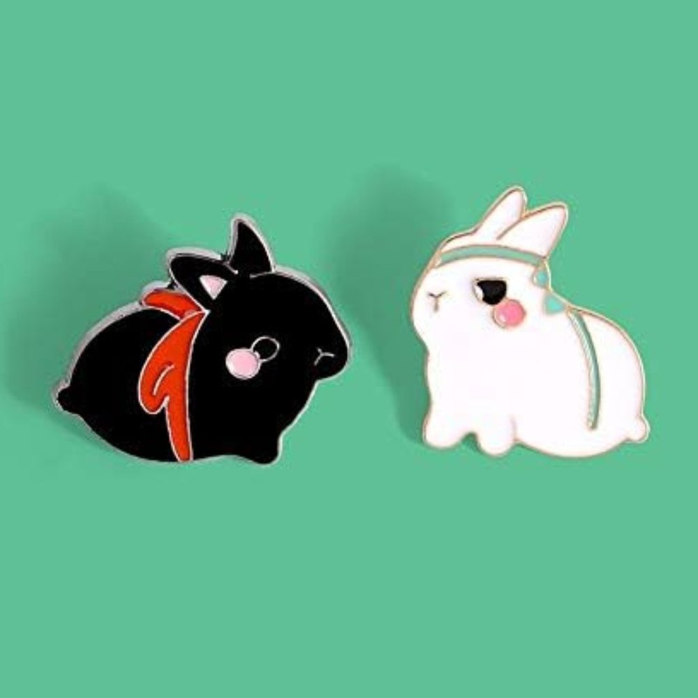 Anime Style Ninja Bunny Enamel Pins